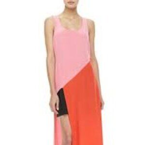 Madison Marcus Colorblock Asymmetric-hem Maxi Dress sz L